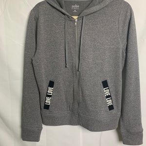 Soho Street NY & Company LOVE Zip Front Hoodie Med